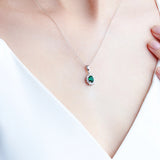 925 Silver Pendant Nano Emerald For Women Party