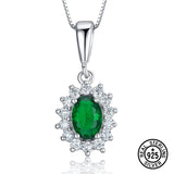 925 Silver Pendant Nano Emerald For Women Party