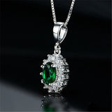 925 Silver Pendant Nano Emerald For Women Party