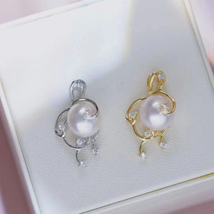 925 Silver Pendant Base for 10-11mm Pearls