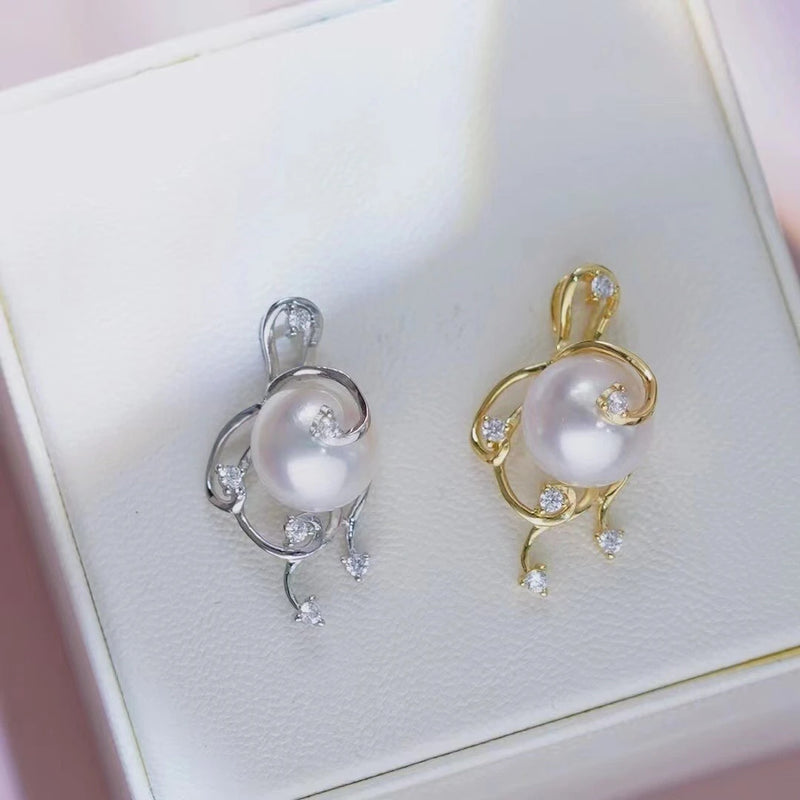 925 Silver Pendant Base for 10-11mm Pearls