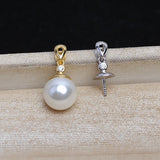 925 Sterling Silver Pendant Mounts Base for 9-13mm Pearls
