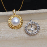 925 Silver Pendant Mounts Base Settings 3pcs