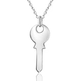 925 Silver Pendant Necklace Chain Lock Key Fine Jewelry for Women Men Gift