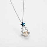925 Silver Pendant Necklace Crystals Star Tree Zircon Necklaces