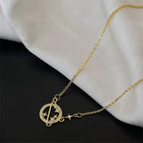 925 Silver Pendant Necklace Hollow Planet Zircon Clavicle Chain