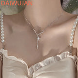 925 Silver Pendant Necklace Octagonal Star Clavicle Chain Vintage Jewelry