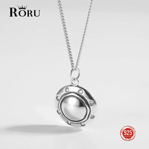 925 Silver Zircon Disc Necklace Fine Jewelry Women
