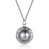 925 Silver Zircon Disc Necklace Fine Jewelry Women