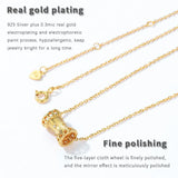 925 Silver Pendant Drum Zircon Chain Necklace Fine Jewelry Gift