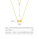 925 Silver Pendant Drum Zircon Chain Necklace Fine Jewelry Gift