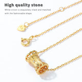 925 Silver Pendant Drum Zircon Chain Necklace Fine Jewelry Gift
