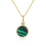 925 Silver Malachite Pendant Double Layer Clavicle Necklace