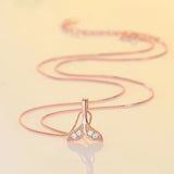 925 Silver Butterfly CZ Pendant Necklace Women Party Jewelry