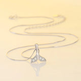 925 Silver Butterfly CZ Pendant Necklace Women Party Jewelry