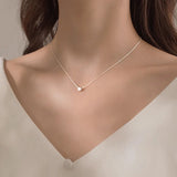 925 Silver Geometric Square Pendant Necklace for Women