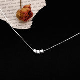 925 Silver Geometric Square Pendant Necklace for Women
