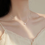 925 Silver Geometric Square Pendant Necklace for Women