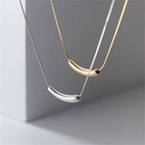925 Silver Pendant Necklace Geometric Snake Chain Collar