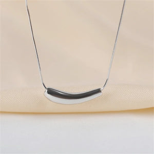 925 Silver Pendant Necklace Geometric Snake Chain Collar