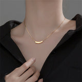 925 Silver Pendant Necklace Geometric Snake Chain Collar