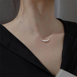 925 Silver Pendant Necklace Geometric Snake Chain Collar