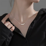 925 Silver Pendant Necklace Geometric Snake Chain Collar