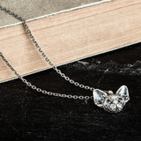 925 Silver Cat Pendant Women Necklace Vintage