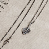 925 Sterling Silver Feather Necklace Pendant Punk Jewelry Finding Accessories