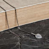 925 Sterling Silver Feather Necklace Pendant Punk Jewelry Finding Accessories