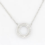 925 Silver Pendant Necklace Zircon Wedding Jewelry Women