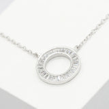 925 Silver Pendant Necklace Zircon Wedding Jewelry Women