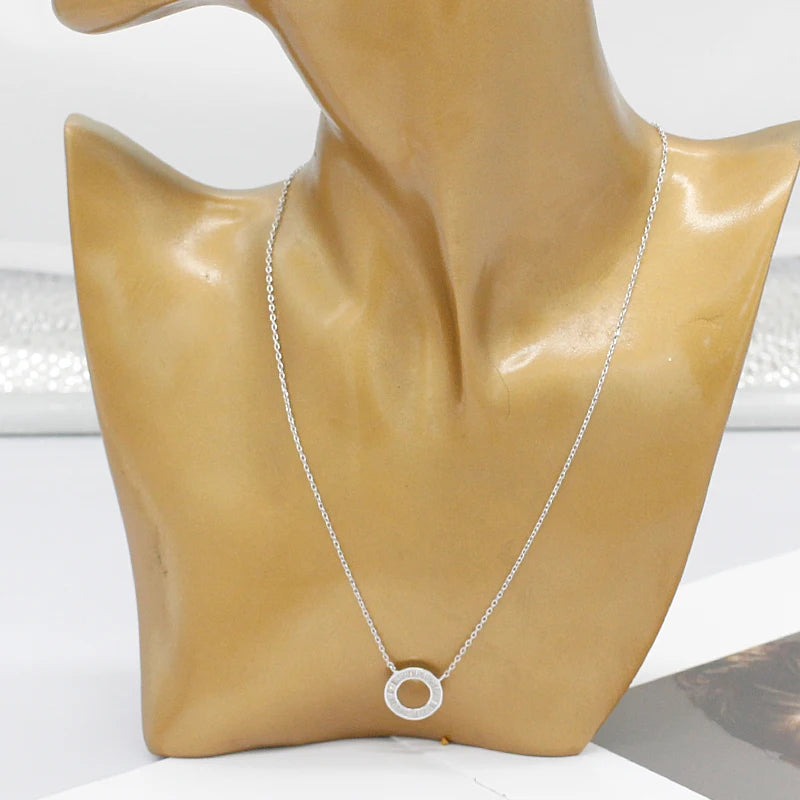 925 Silver Pendant Necklace Zircon Wedding Jewelry Women