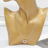 925 Silver Pendant Necklace Zircon Wedding Jewelry Women