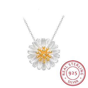 925 Silver Daisy Necklace Wedding Gift