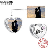925 Silver Personal Photo Charm Love Letter Beads for Women Bracelet