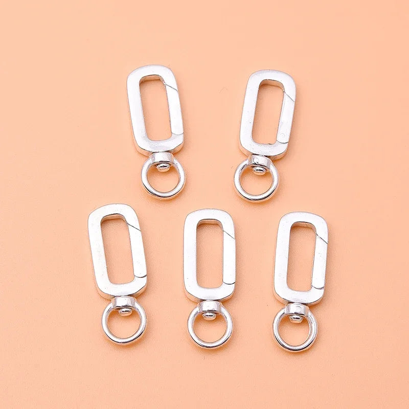 925 Sterling Silver Button Accessories Spring Buckle for Jewelry Making