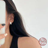 925 Silver Candy Heart Earrings Crystal Studs
