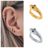 925 Silver Snake Small Hoop Earrings for Women Geometric Circle