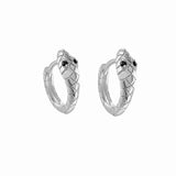 925 Silver Snake Small Hoop Earrings for Women Geometric Circle