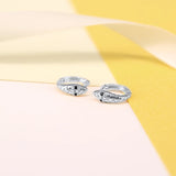 925 Silver Snake Small Hoop Earrings for Women Geometric Circle