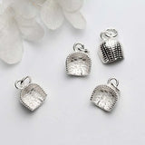 925 Sterling Silver Chinese Dustpan Charms High Necklace Dangle Pendants