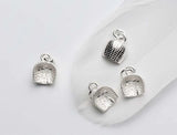 925 Sterling Silver Chinese Dustpan Charms High Necklace Dangle Pendants
