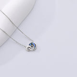 925 Silver Moon Abalone Shell Pendant Necklace for Women
