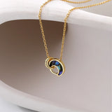 925 Silver Moon Abalone Shell Pendant Necklace for Women