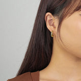 925 Silver Rivet C Stud Earrings Vintage Style Classic Jewelry