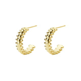 925 Silver Rivet C Stud Earrings Vintage Style Classic Jewelry
