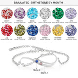 Personalized Infinity Bracelets with Birthstones