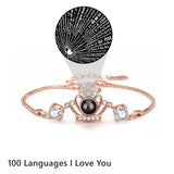 925 Silver Personalized Photo Bracelet Crown Pendant Projection Bracelet