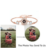 925 Silver Personalized Photo Bracelet Crown Pendant Projection Bracelet